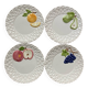 Assiettes dessert barbotine fruits