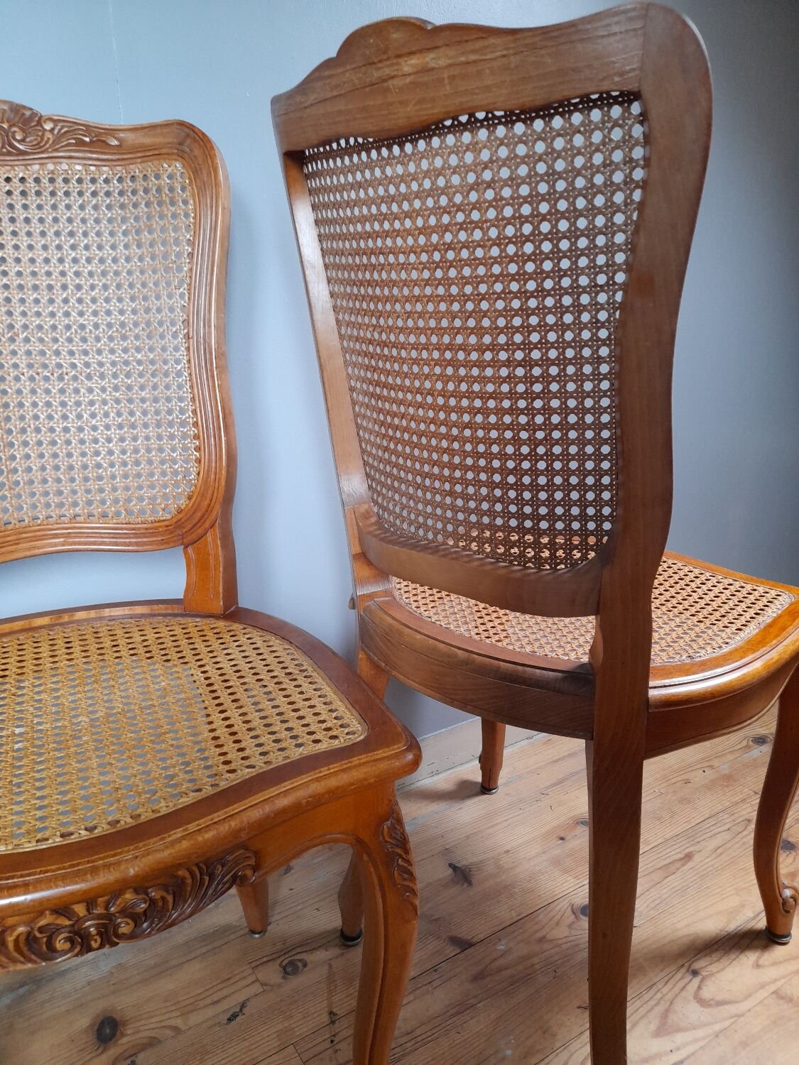 4 chairs channes Louis XV style 50s