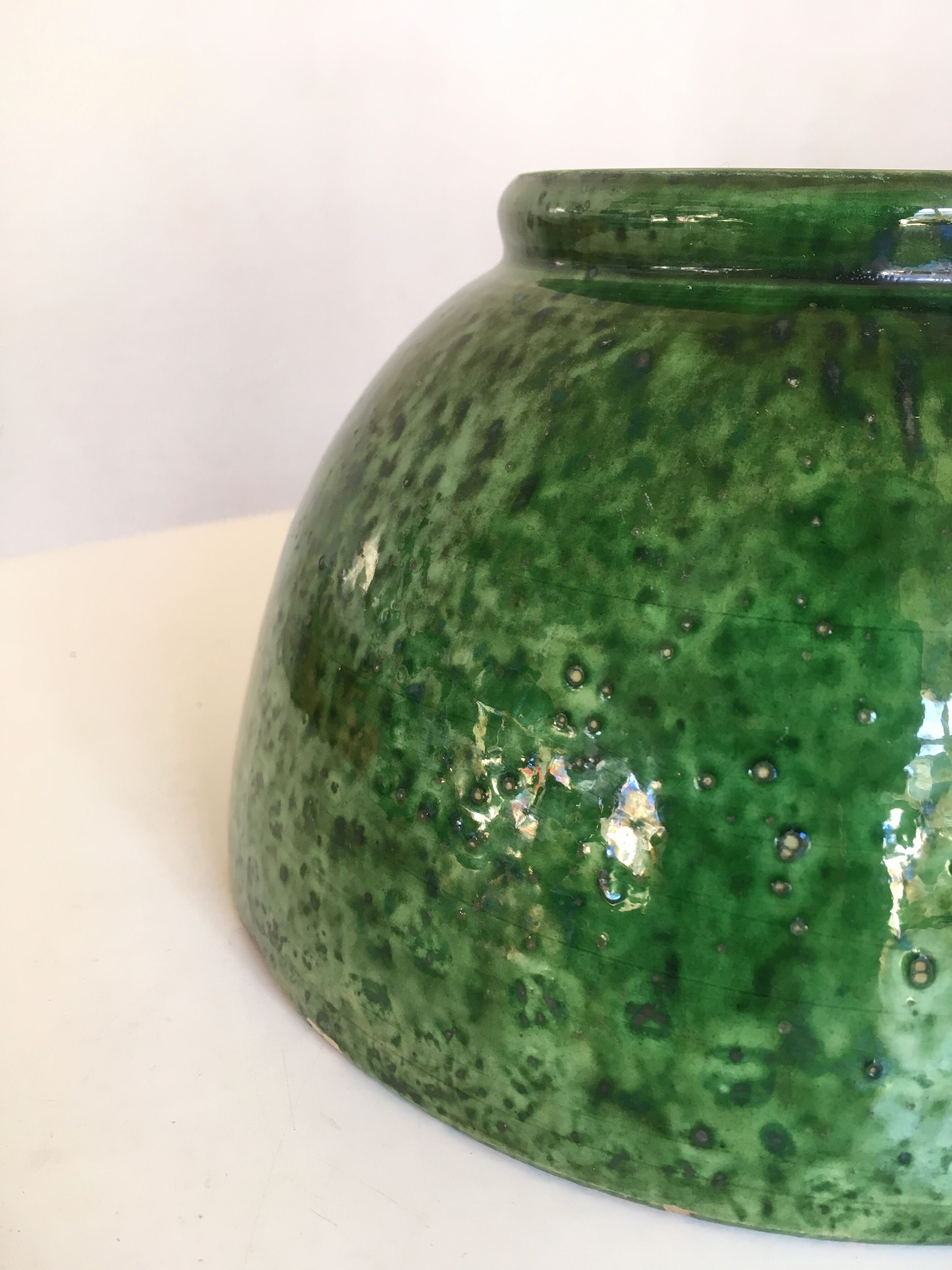 Foucard Jourdan Vallauris green glazed earth bowl 50