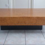 Wooden table with burl by Jean Claude Mahey Roche Bobois