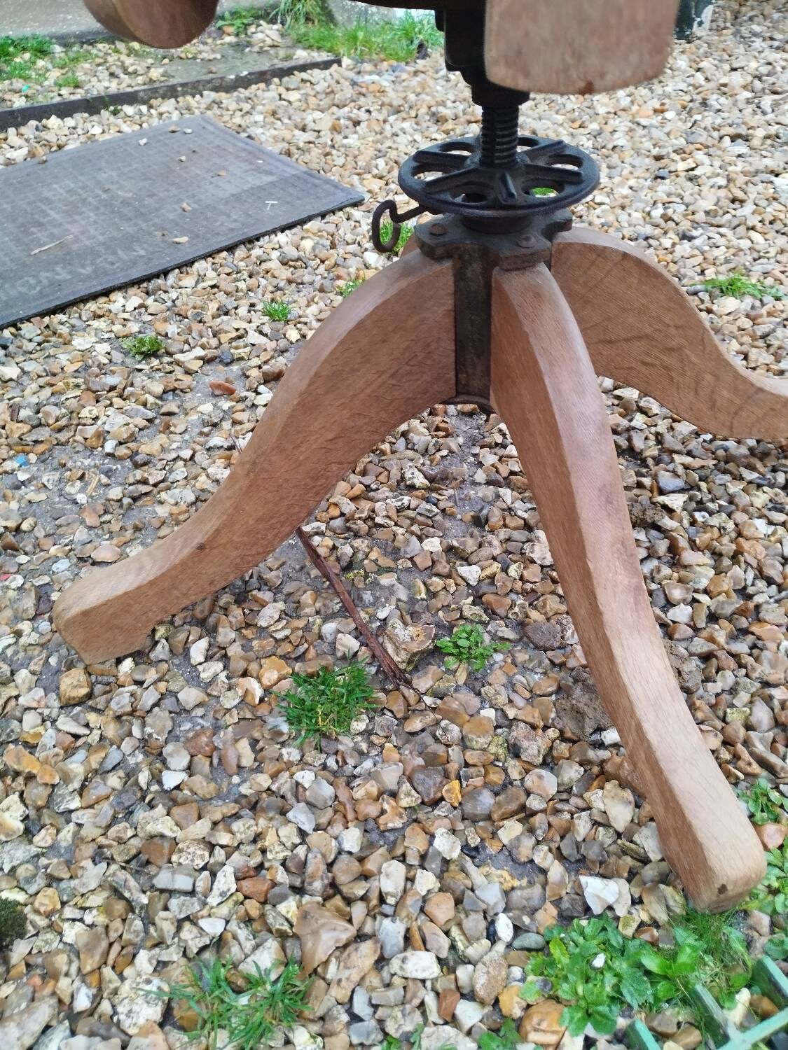 Old wooden desk chair