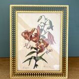 Antique gilt metal frame with flower engraving