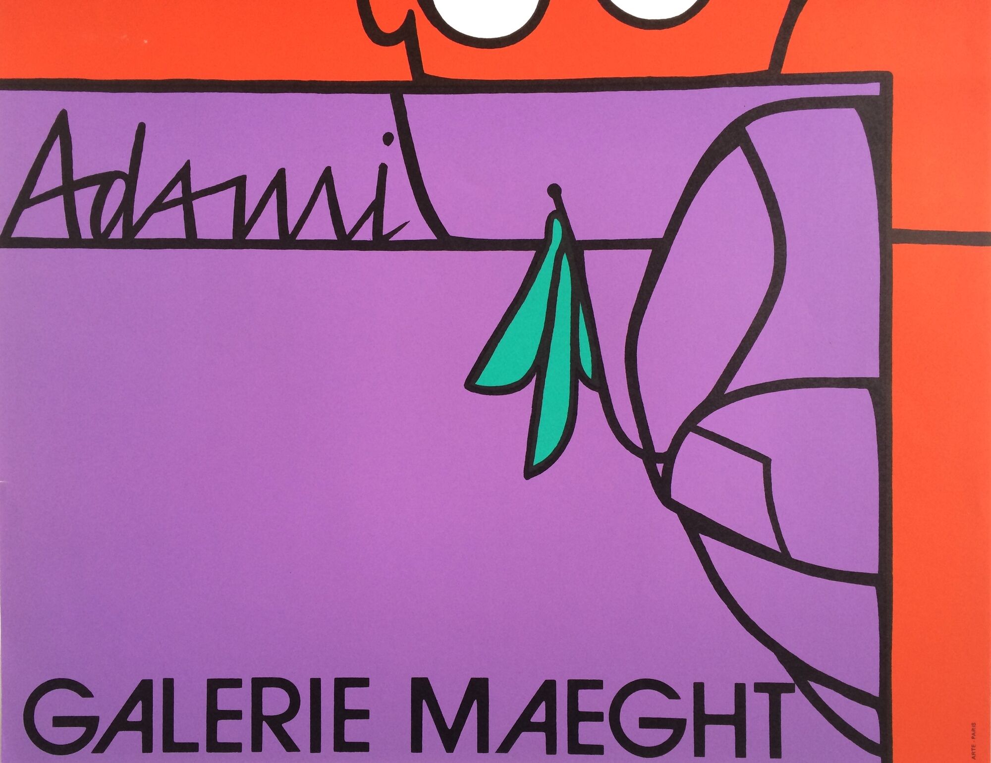 Valerio adami, galerie maeght, 1975. original poster printed in lithography
