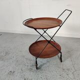 Scandinavian teak and metal dessert by Paul Nagel, Made in sweden 60s