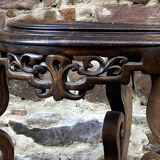 Colonial style pedestal table Indochina Asia vintage 1930s carved wood