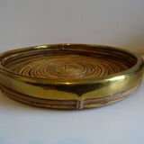Vintage rattan tray from the 70s