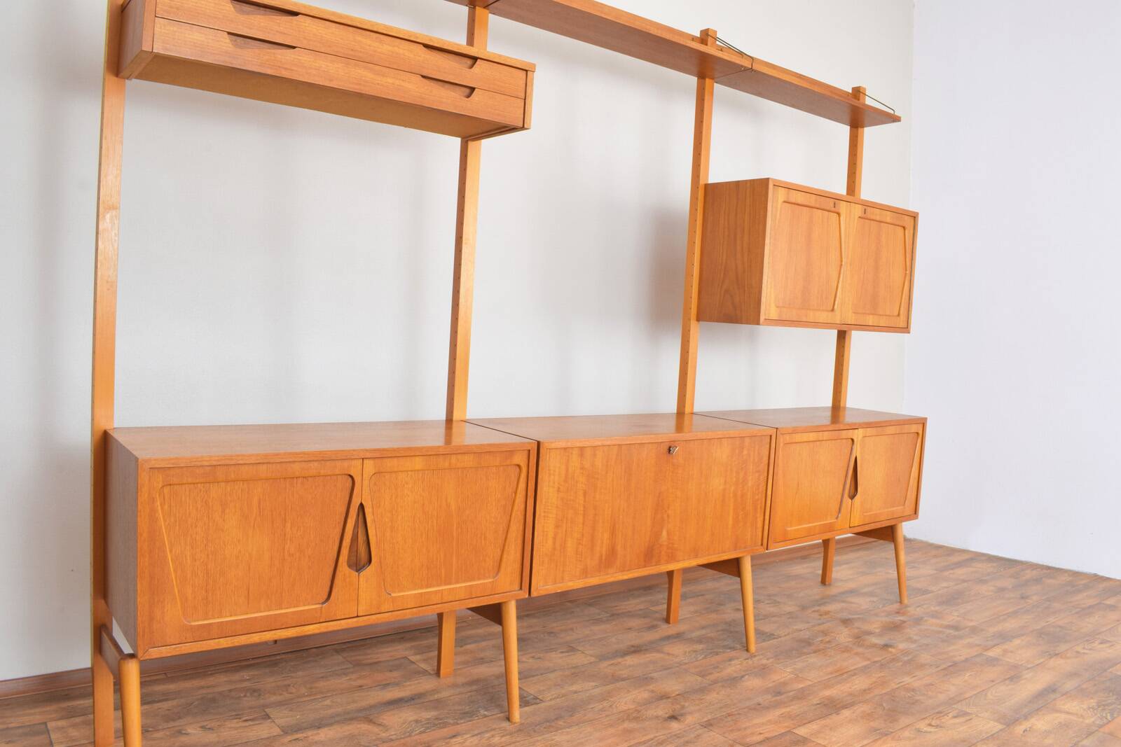 Teak Wall Unit by Kjell Riise for Rival Brodrene Jatogs, 1960s, Set of 3