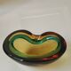 Cendrier/Vide poche. Murano/Sommerso. En verre d Art. Forme coeur