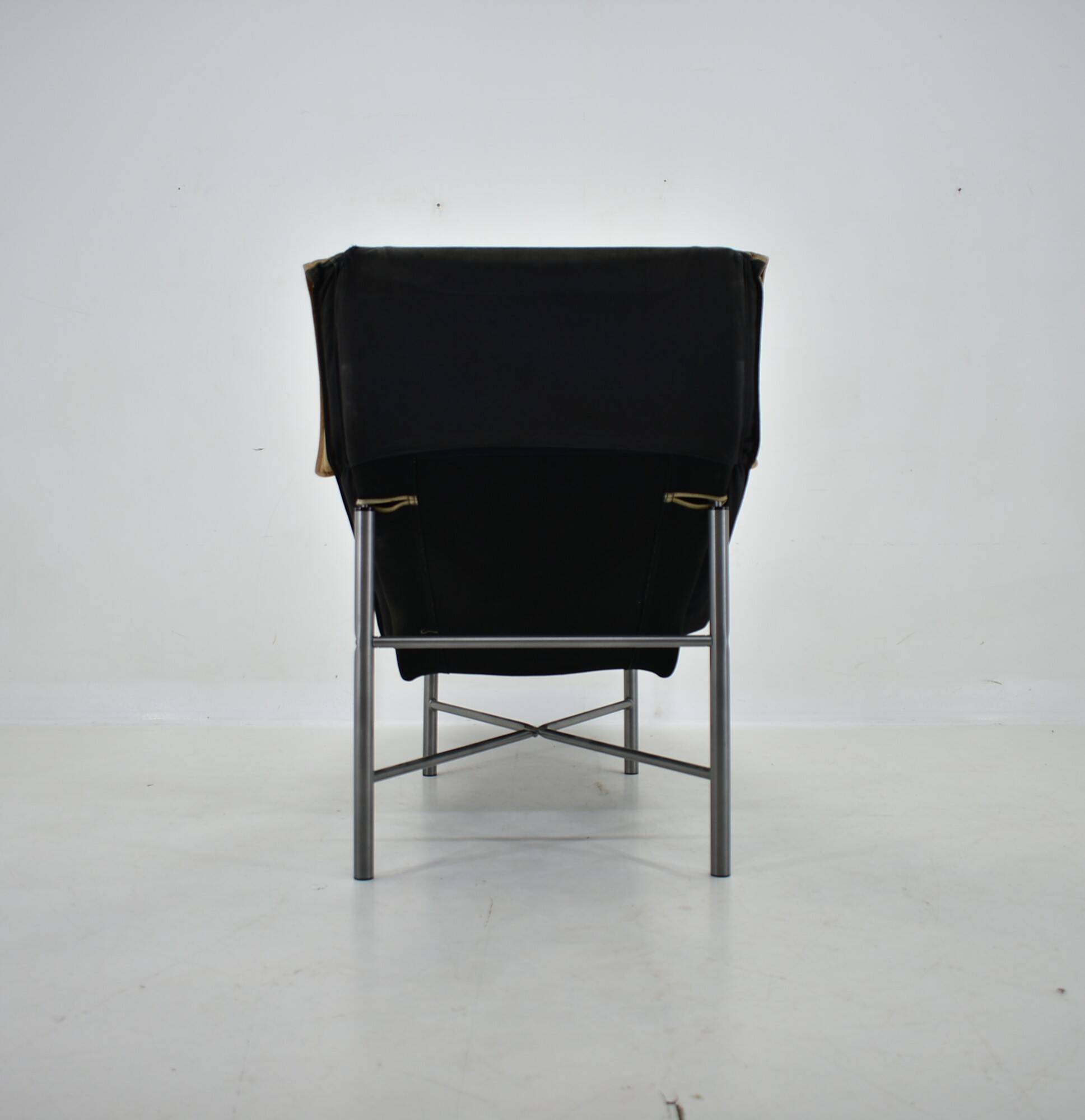 Vintage Cognac Leather Chaise Longue by Tord Bjorklund Sweden, 1970