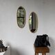 Pair of oval mirrors 1900 gilded stucco