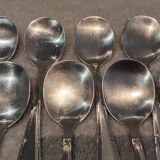 11 silver-plated ice cream scoops, goldsmith, art deco style