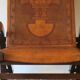 Tiahuanaco design tooled leather folding armchair by Angel Pazmino, Ecuador