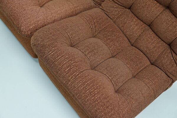 Canapé modulaire 3 places vintage marron allemand Boucle, années 1970
