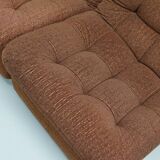 Vintage Brown German 3-seat Modular Design Sofa Boucle, 1970s