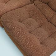 Vintage German brown boucle modular 3-seater sofa, 1970s.