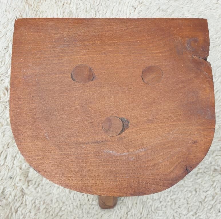 Solid wood tripod milking stool
