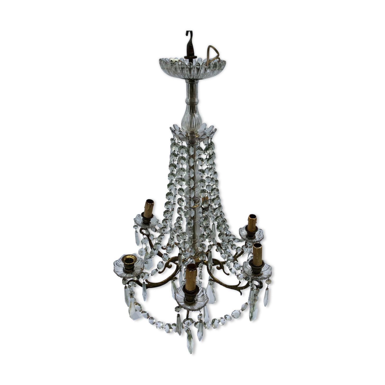 Chandelier in bronze and Crystal