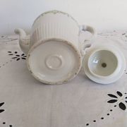 Cafetière en porcelaine anglaise  , vert et or , antique , vintage