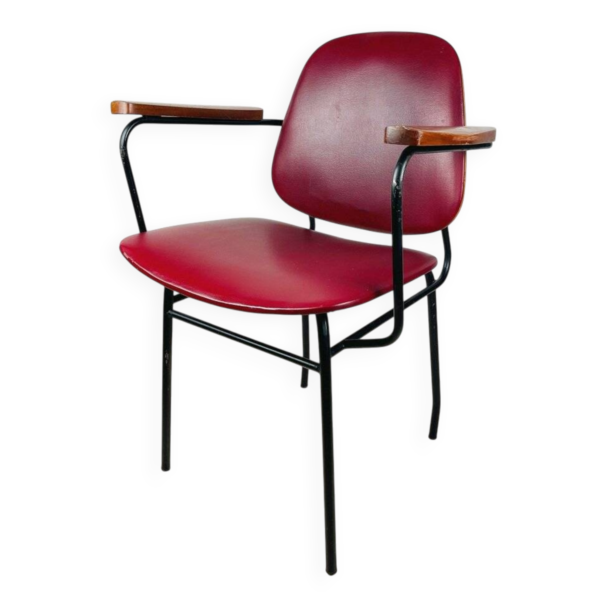 Mid-century red dining chair, Italy, 1960s