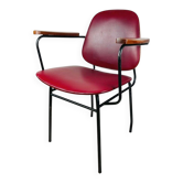 Chaise de salle à manger rouge, Italie, années 1960