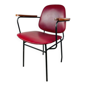 Mid-century red dining chair, Italy, 1960s