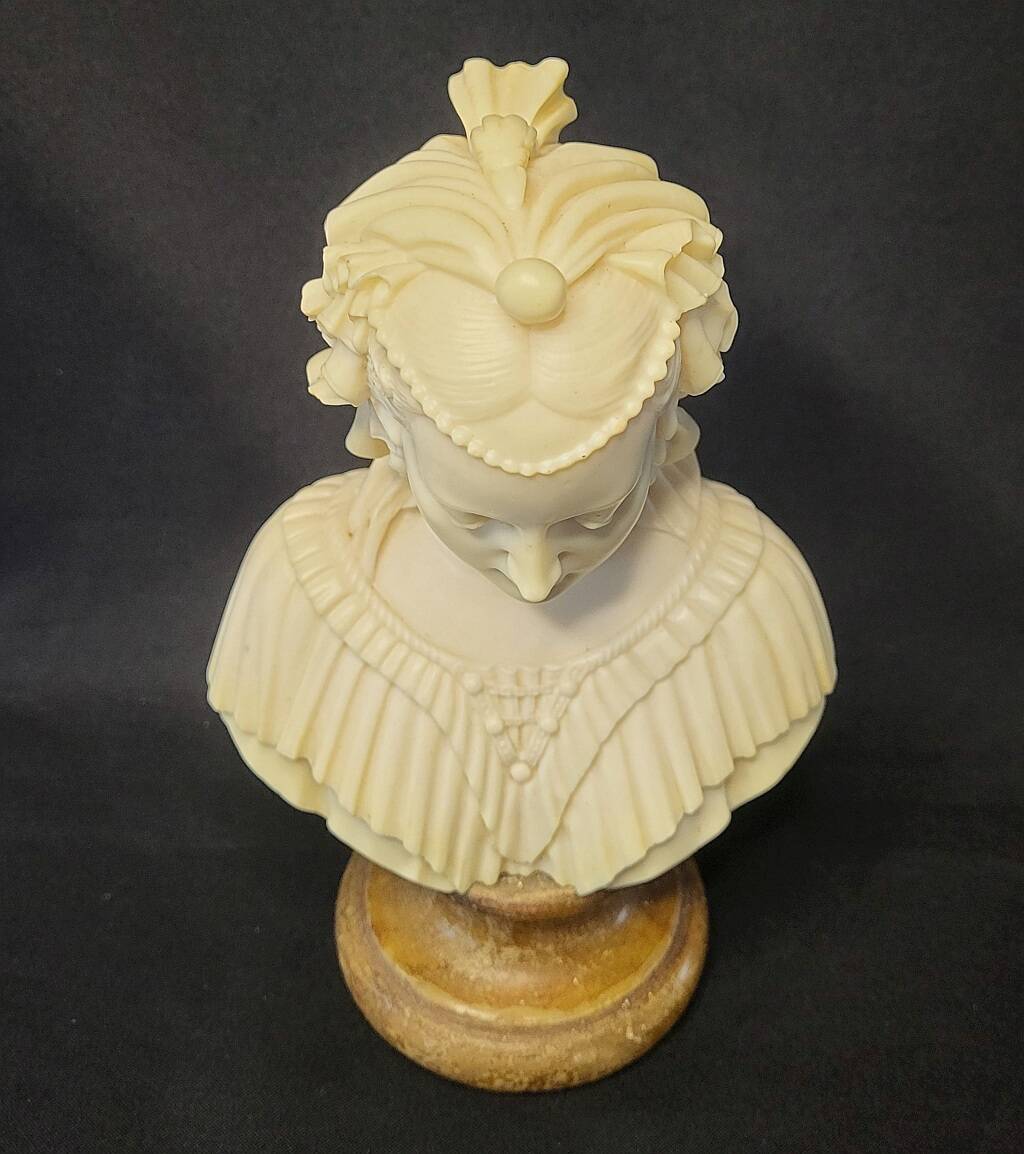 Bust of Angelica Maria by Gianneli Faux Alabaster on Marble