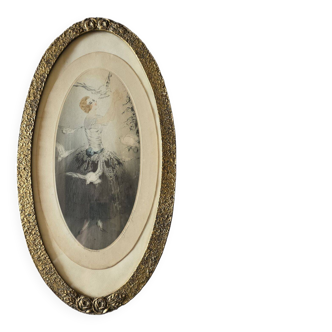 Jean Gilles Art Deco Engraving Elegant with Birds circa 1930