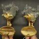 Pair of dolphin wall sconces in Louis XVI style - gilded bronze
