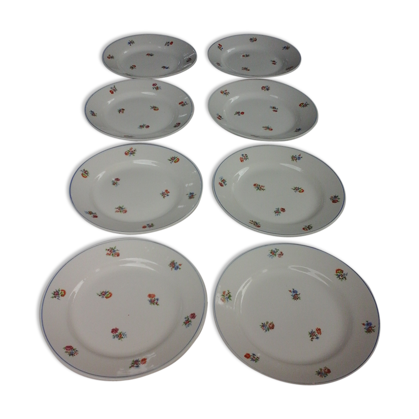 Set of 8 dishes flat Moulin des Loups
