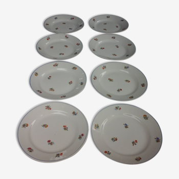 Lot de 8 Assiettes plates Moulin des Loups