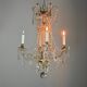 Bronze chandelier with cut crystal pendants, circa 1800.