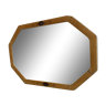 Vintage mirror 1930 beveled octagonal wood stucco