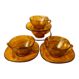 Vereco amber brown cup and mug set