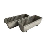 Pair of stainless steel planters