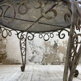 René Drouet coffee table in metal and black marble