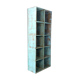 Bookcase 10 Burmese teak lockers with blue patina