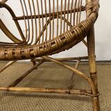 Rattan basket armchair from the 60s and 70s