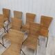Lot de 10 chaises vintage osier et métal