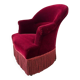 Vintage burgundy armchair / single armchair / fringed armchair