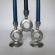 Vintage Modernist Triple Aluminum Candlestick Holder