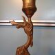 Pair of bronze chimera candlesticks