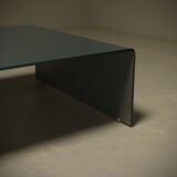 Italian modern etched glass coffee table 1980s