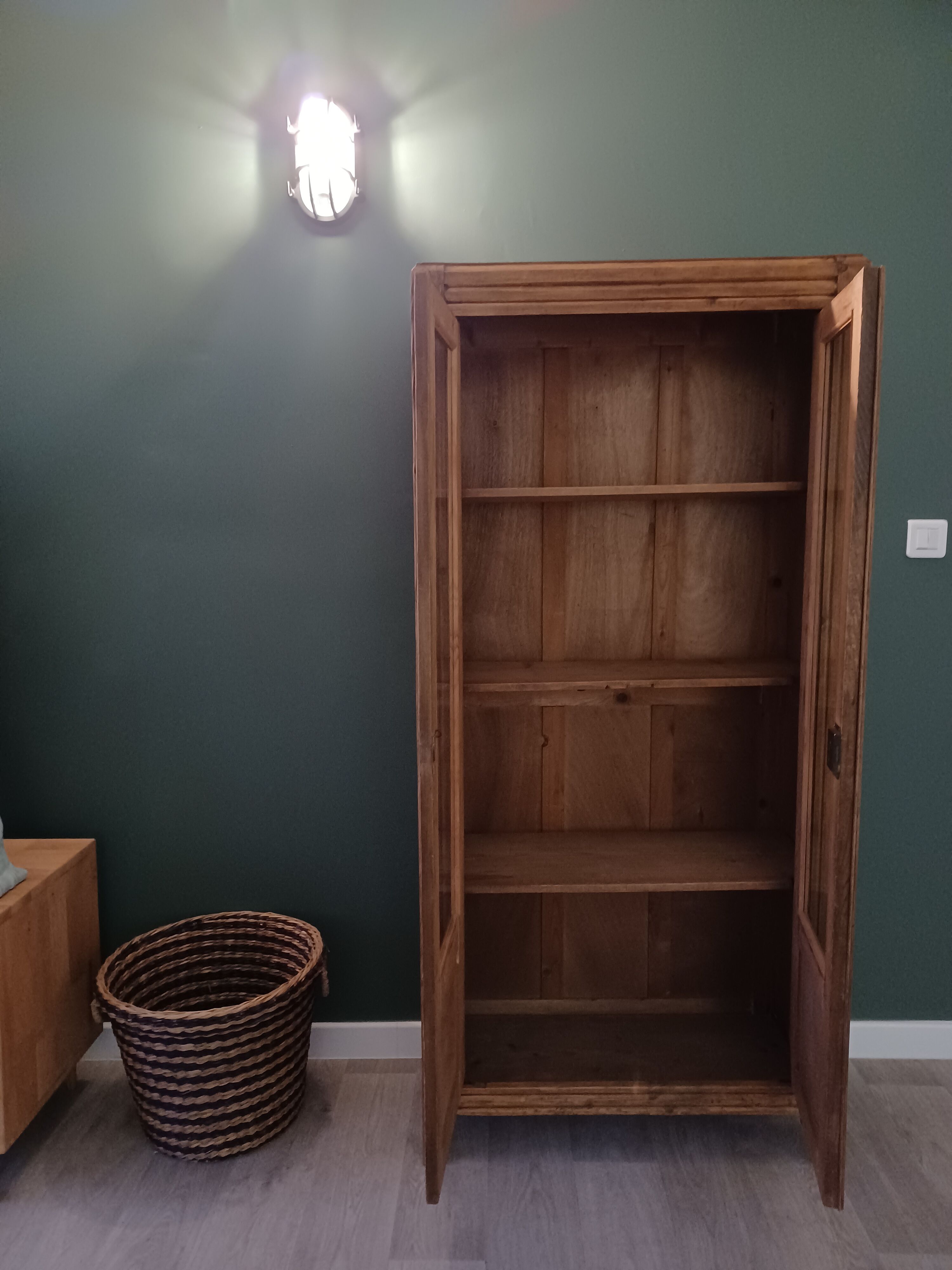 Art deco glass-glazed parisian wardrobe