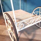 Chariot desserte métal perforé 1950s