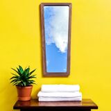 Miroir vintage trapézoïdal en chêne massif