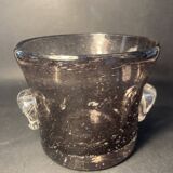 Champagne bucket or vase in blown bubble glass – signed Pascal Guenac