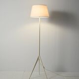 Lampadaire trépied laqué blanc, années 50/60