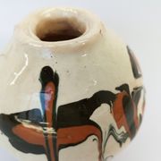 Round vase / signature fm / 1970s / mid-century / modernist / french ceramics