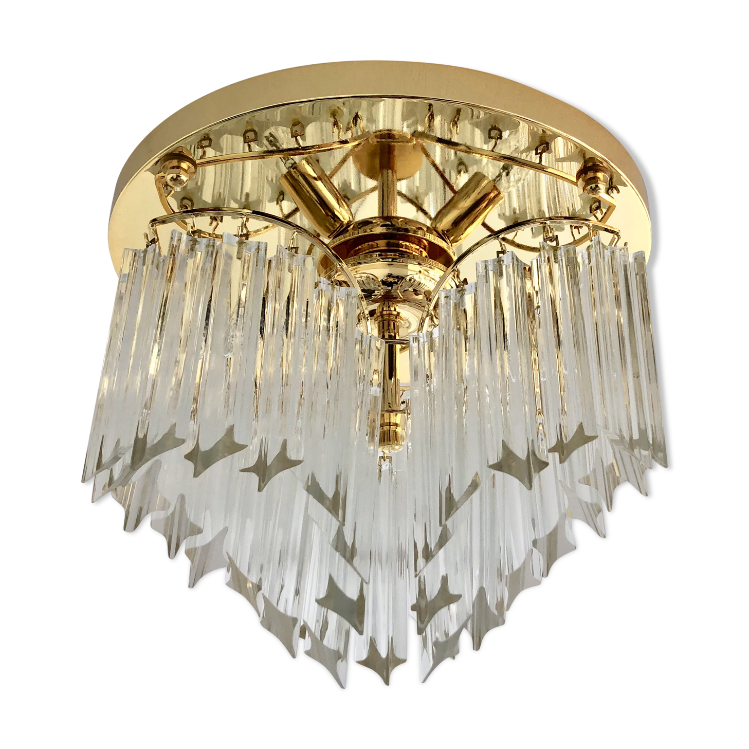 Novaresi Murano glass ceiling lamp, 1970