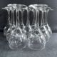 9 Blown glass wine glasses with cut bee decoration – Verrerie Thouvenin Vierzon